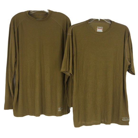 XGO Flame Retardant Other - XGO Phase 1 Flame Retardant Lot of 2 Base Layer T-Shirts LS/SS Coyote Brown XL